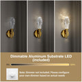 Gold Sconces Wall Lighting - Crystal Wall Sconces, Modern Bathroom Vanity Mirror Light, Dimmable LED Wall Sconce Light for Hallway, Living Room, Bedroom (Gold, 2PC) - Camilalamps - B0DRY76BNM