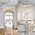Gold Tree Branches Chandeliers for Dining Room, Sputnik Chandelier, 23.6''Modern Rounde Ceramic Ginkgo Leaf Chandelier, Dining Room Chandelier Over Table, for Living, Foyer, Kitchen, Bathroom, Bedroom - Camilalamps - B0FKB8Z415