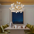 Gold Tree Branches Chandeliers for Dining Room, Sputnik Chandelier, 23.6''Modern Rounde Ceramic Ginkgo Leaf Chandelier, Dining Room Chandelier Over Table, for Living, Foyer, Kitchen, Bathroom, Bedroom - Camilalamps - B0FKB8Z415