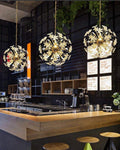 Golden Faceted Crystal Petal Dandelion Pendant Light - Camilalamps - CAA - 10006A2