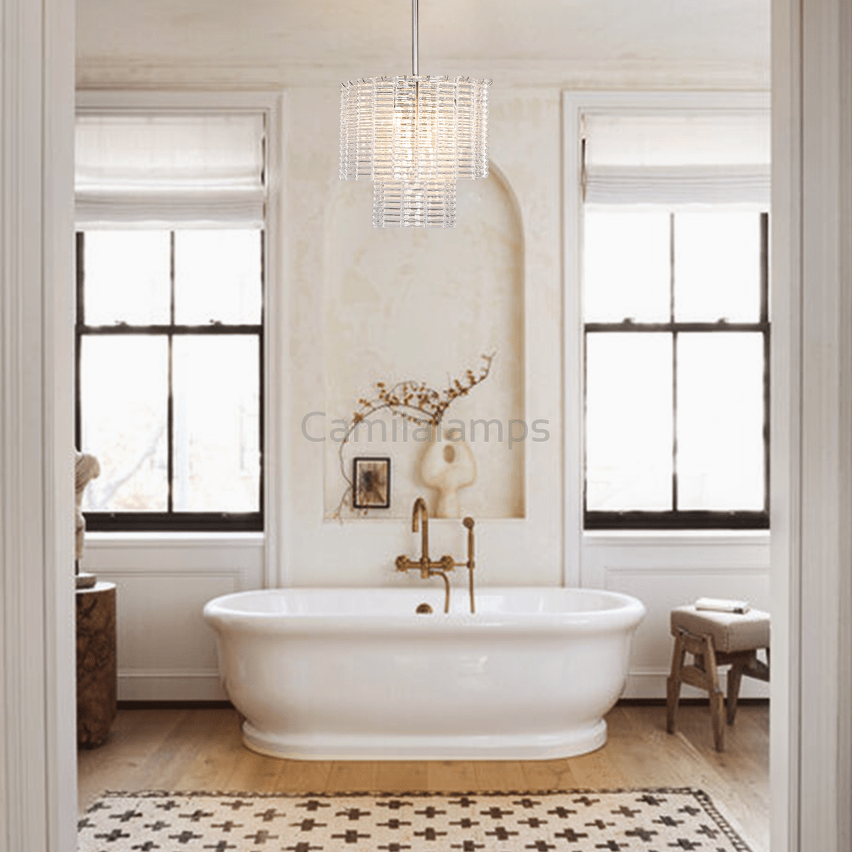 Guts Round Glass Tile Chandelier - Camilalamps - CA - LI2024 - C5593