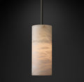 Hand Carved Alabaster Cylinder Pendent - Camilalamps - CA - Hand - 818 - 005