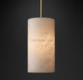 Hand Carved Alabaster Cylinder Pendent - Camilalamps - CA - Hand - 818 - 005