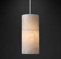 Hand Carved Alabaster Cylinder Pendent - Camilalamps - CA - Hand - 818 - 007