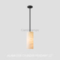 Hand Carved Alabaster Cylinder Pendent - Camilalamps - CA - Hand - 818 - 007