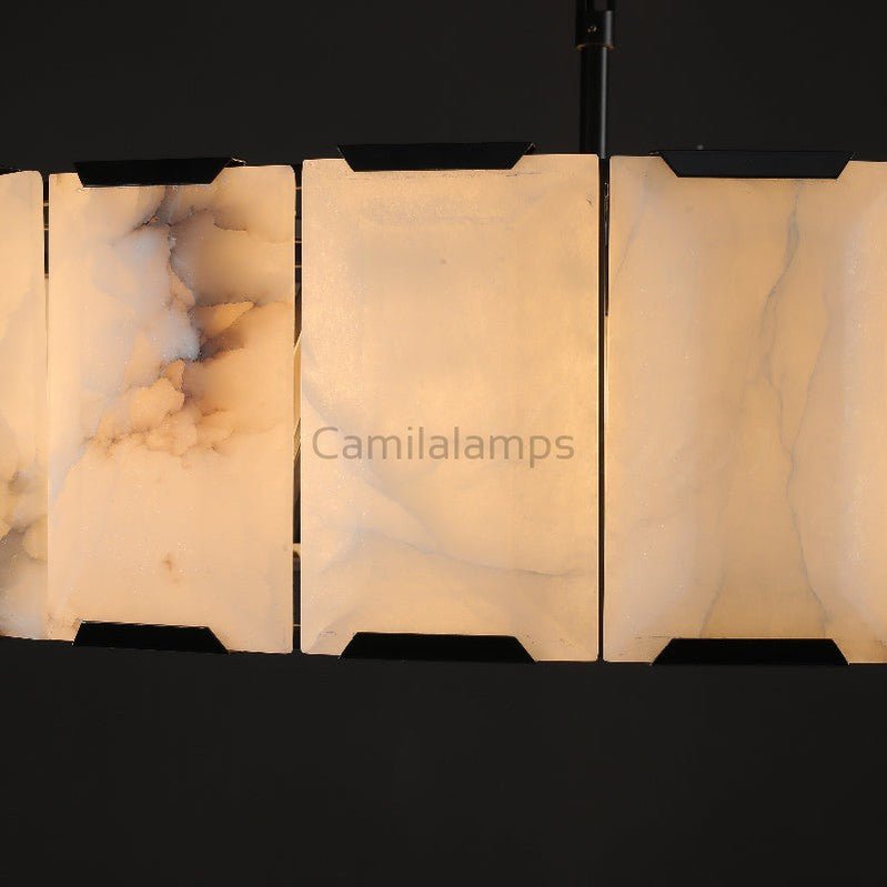 Harlew Alabaster Elegant Round Chandelier - Camilalamps - CAM1556