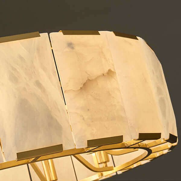 Harlew Alabaster Elegant Round Chandelier - Camilalamps - CAM1548