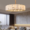 Harlew Alabaster Elegant Round Chandelier - Camilalamps - CAM1548