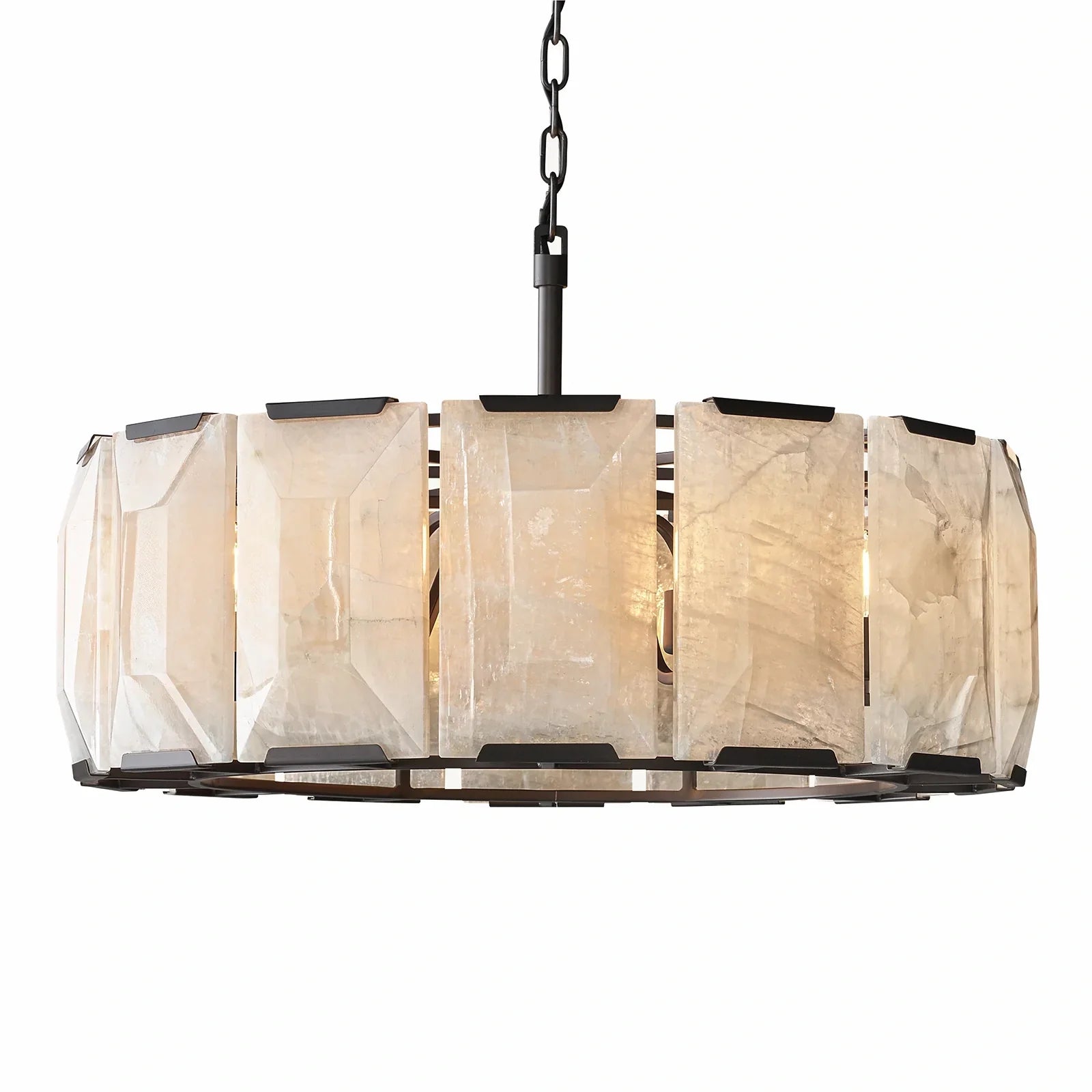 Harlew Alabaster Elegant Round Chandelier - Camilalamps - CAM1551
