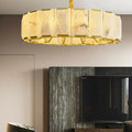 Harlew Alabaster Elegant Round Chandelier - Camilalamps - CAM1551