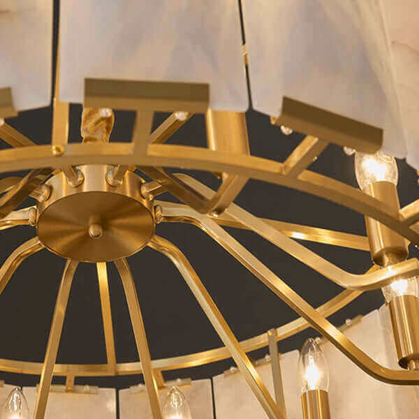 Harlew Alabaster Elegant Round Chandelier - Camilalamps - CAM1555