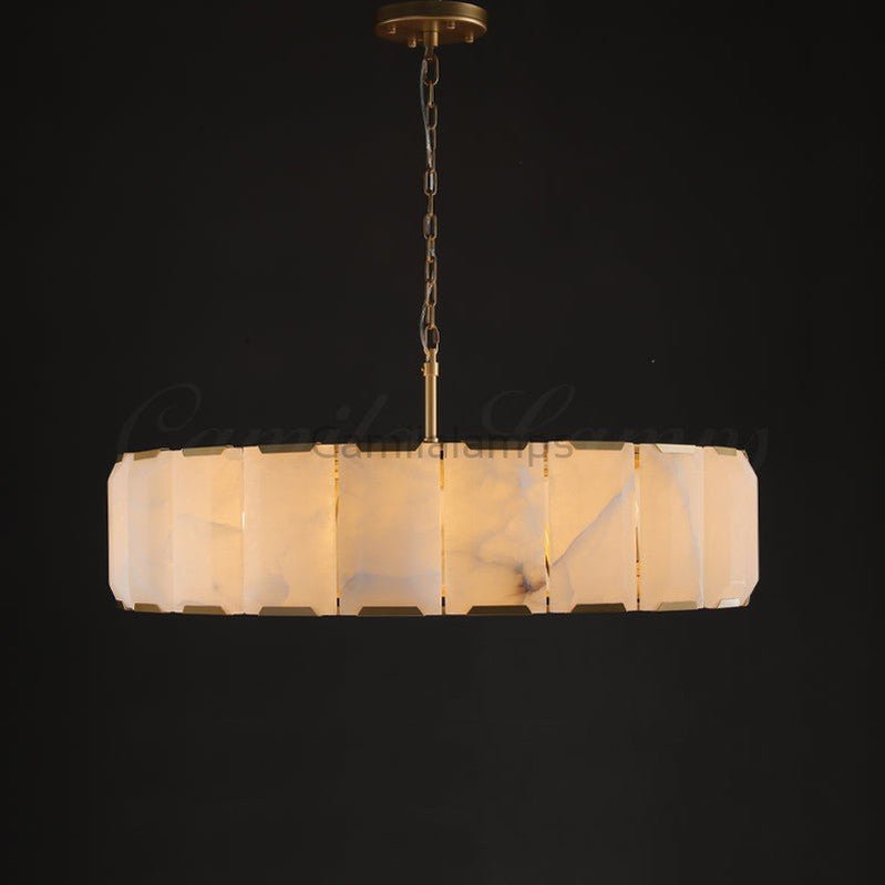 Harlew Alabaster Elegant Round Chandelier - Camilalamps - CAM1556