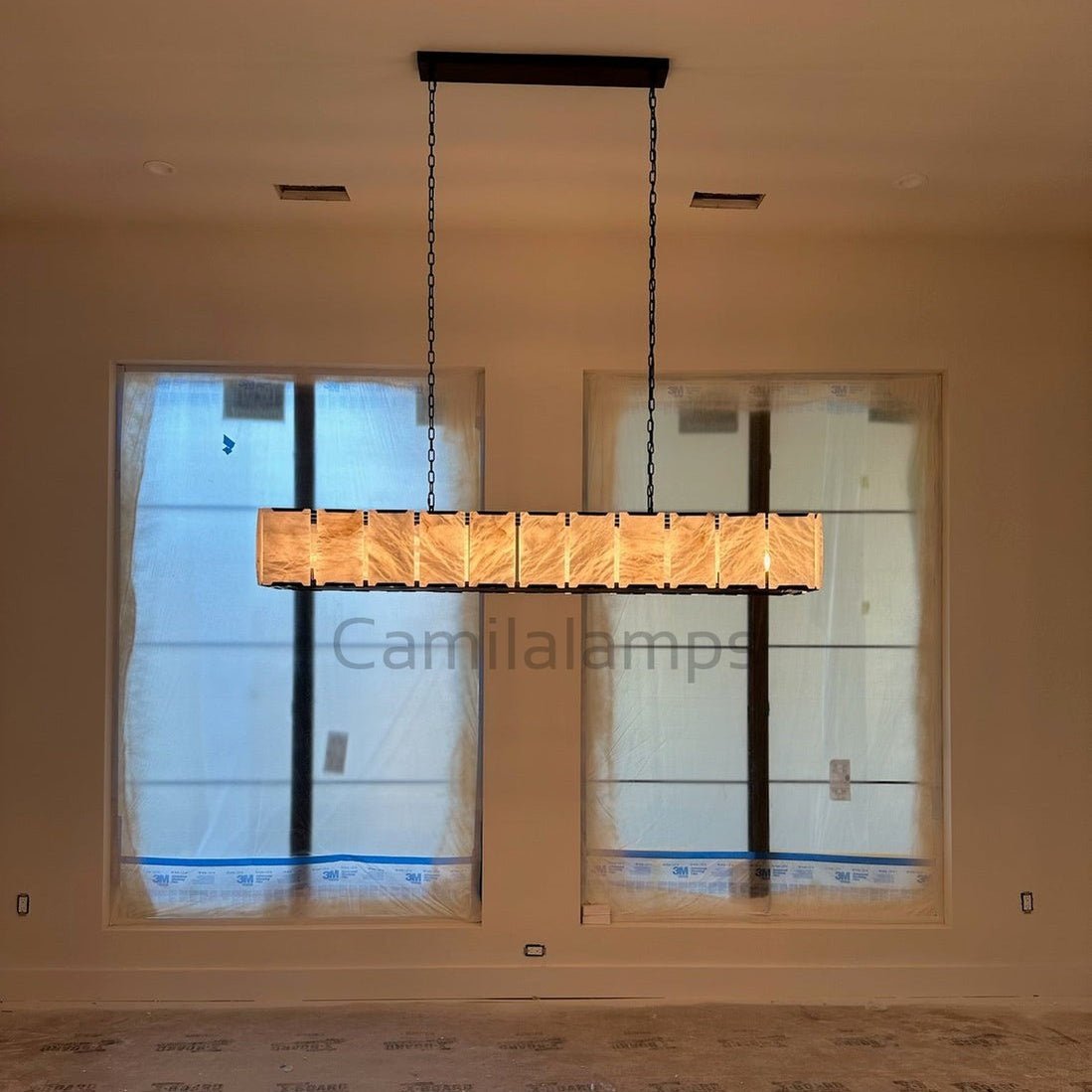 Harlow Calcite Rectangular Chandelier 42"54"61"74" - Camilalamps - WDE - 6