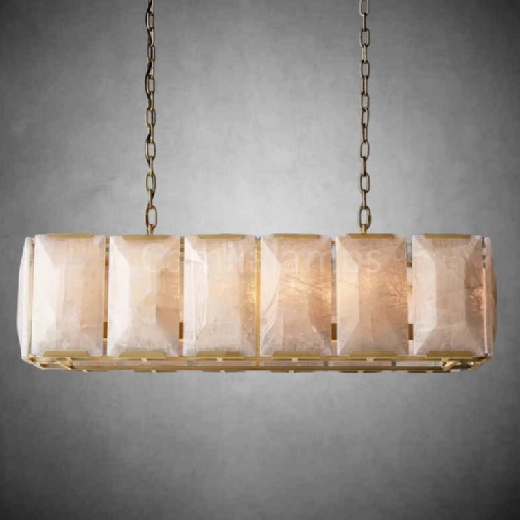Harlow Calcite Rectangular Chandelier 42"54"61"74" - Camilalamps - WDE - 6