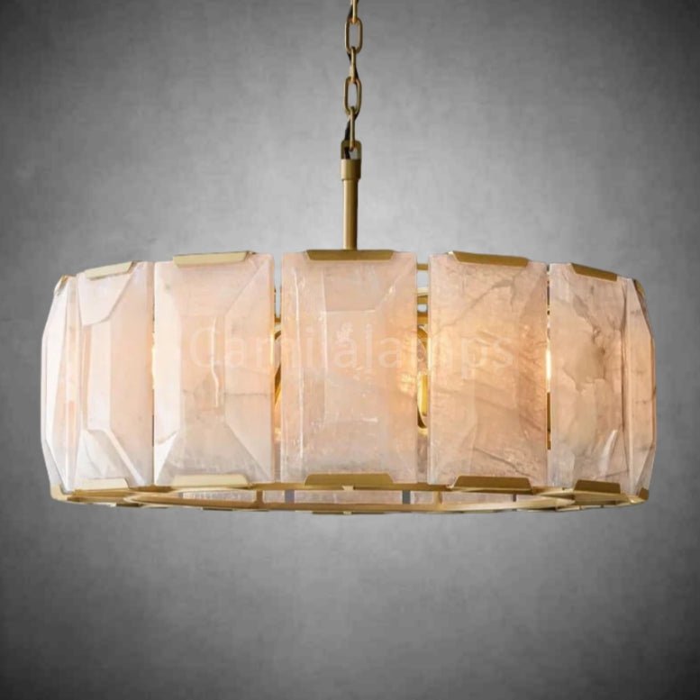 Harlow Calcite Round Chandelier - Camilalamps - QWE - 90