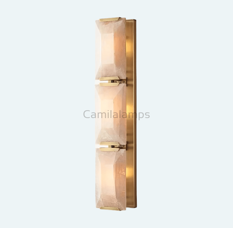 Harlow Calcite Triple Wall Sconce - Camilalamps - CAA - 10032A6
