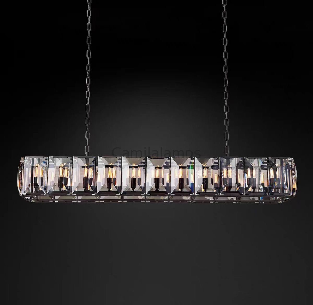 Harlow Multi Crystal Rectangular Chandelier - Camilalamps - Ca0231