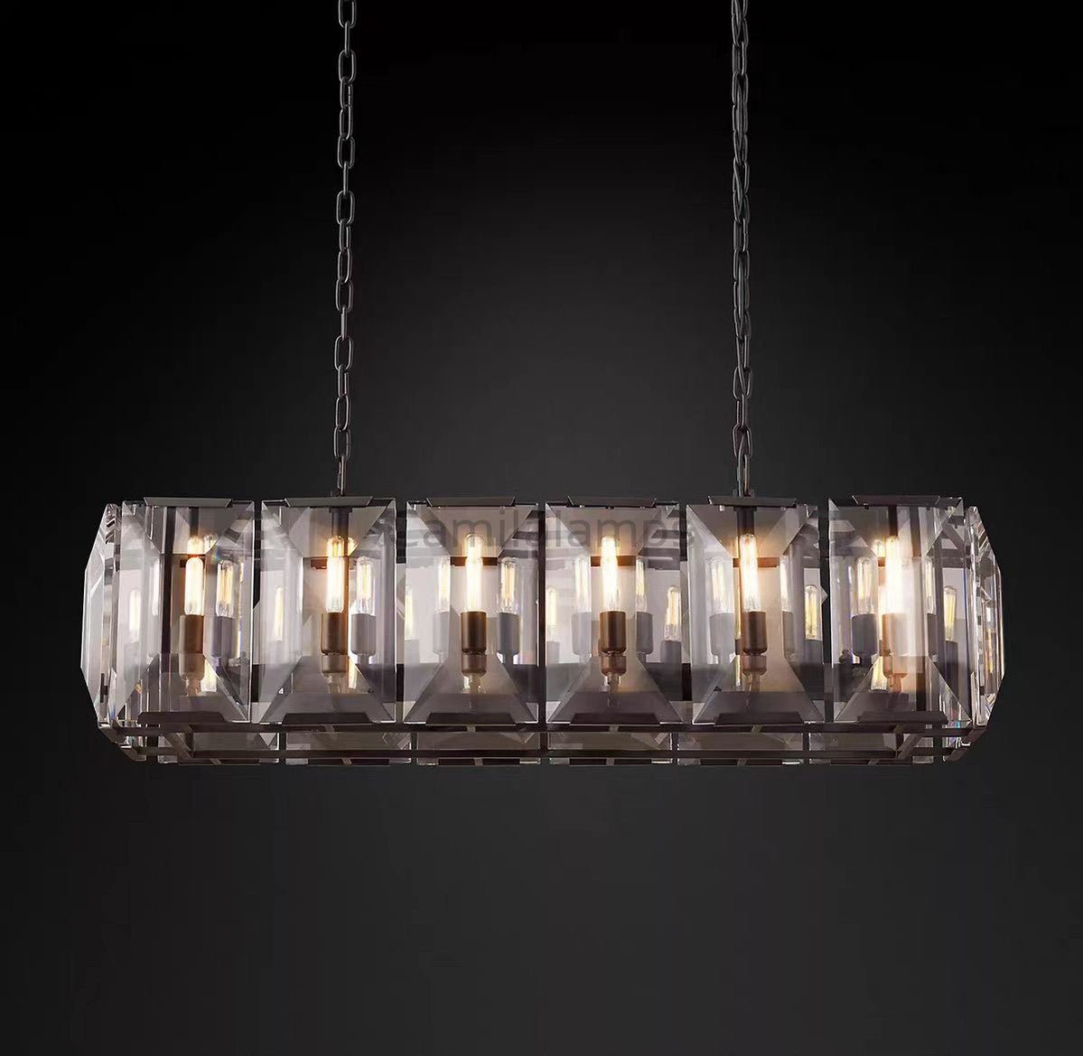Harlow Multi Crystal Rectangular Chandelier - Camilalamps - CA0222