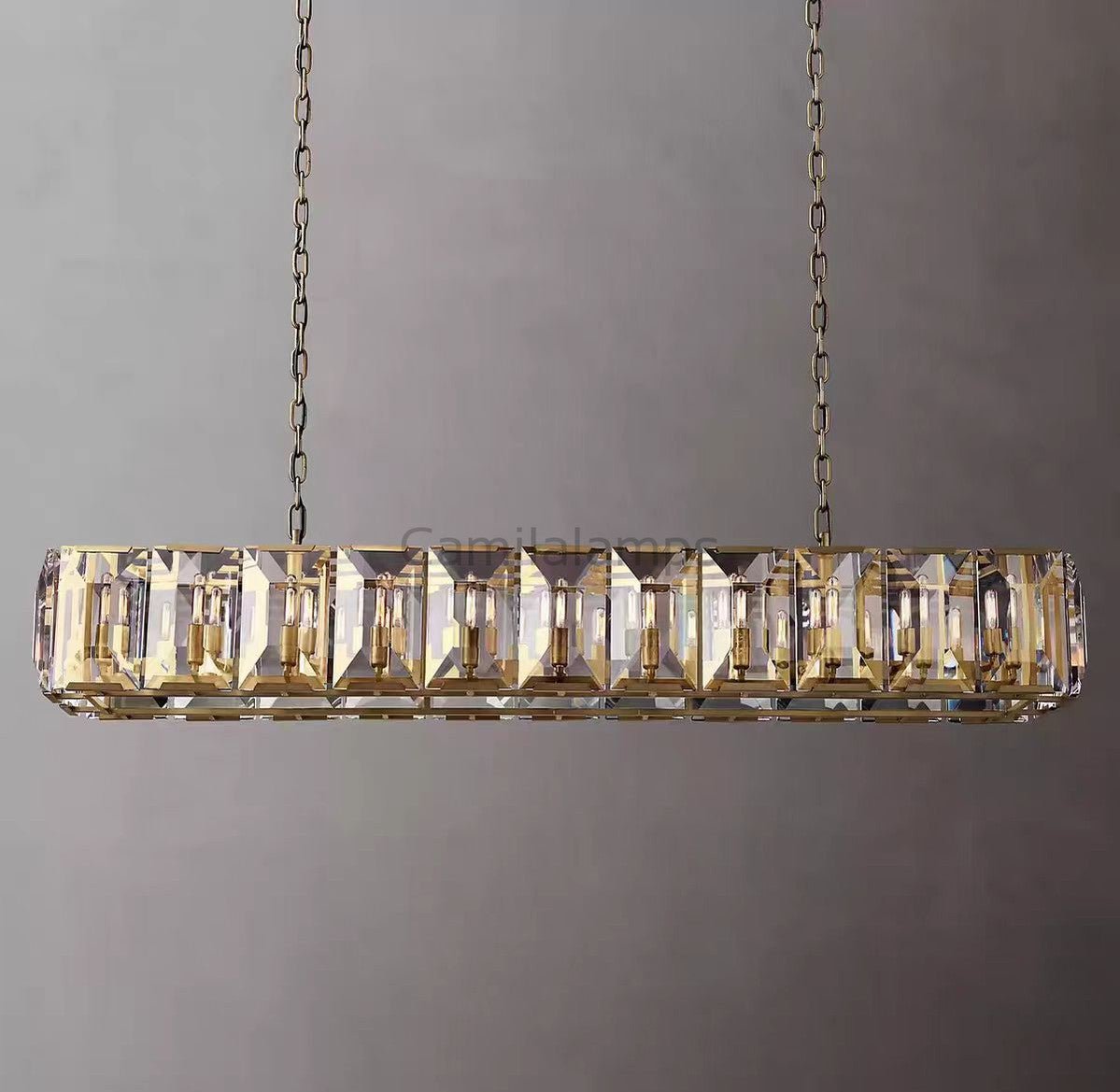 Harlow Multi Crystal Rectangular Chandelier - Camilalamps - CA0230