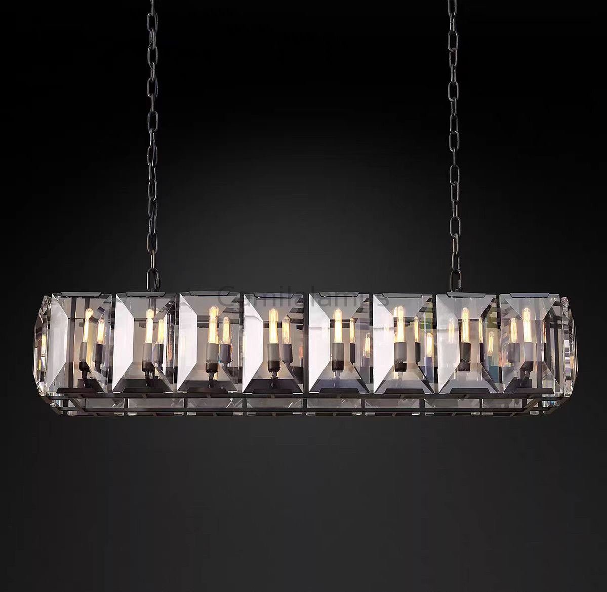 Harlow Multi Crystal Rectangular Chandelier - Camilalamps - CA0227