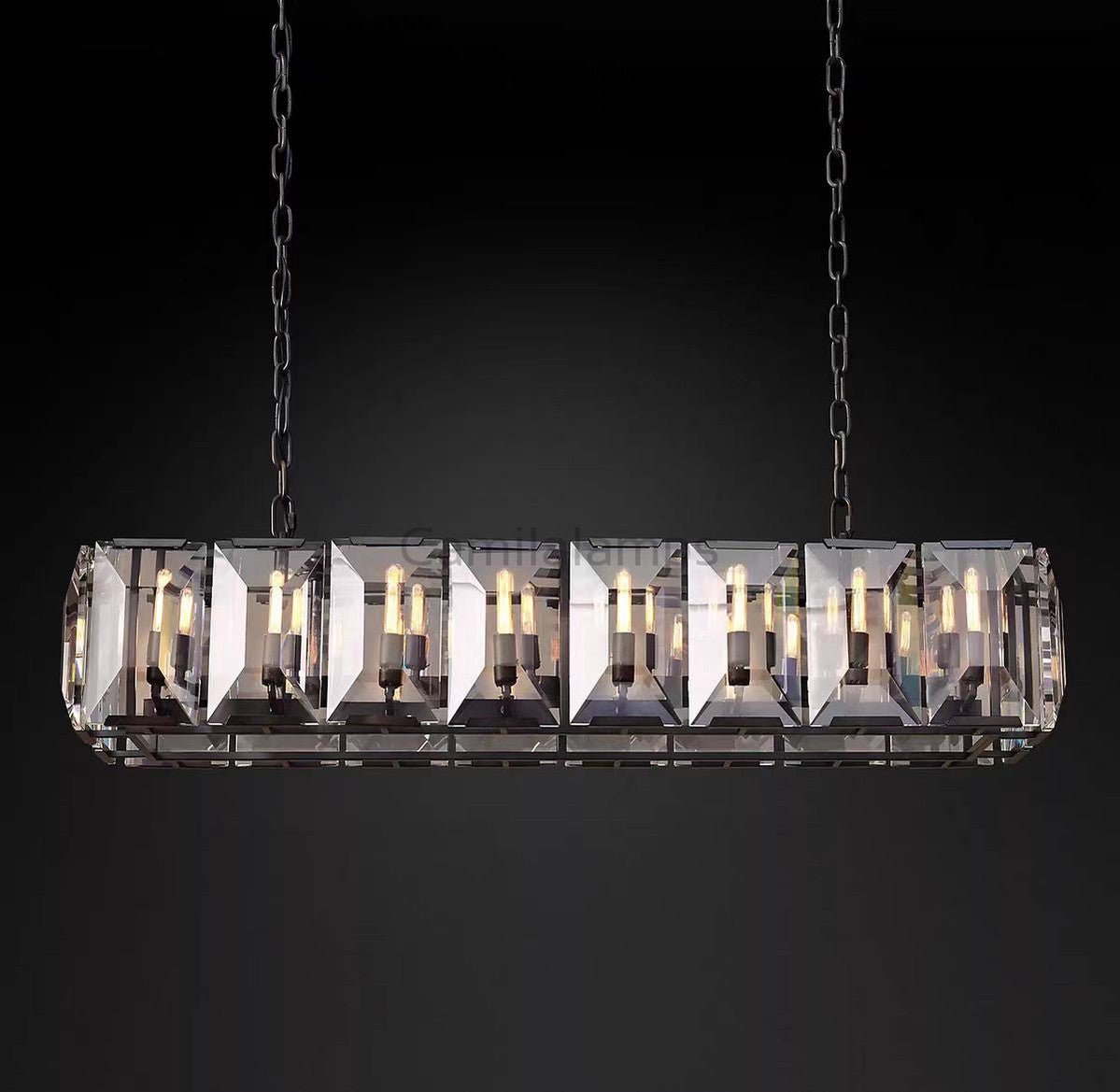 Harlow Multi Crystal Rectangular Chandelier - Camilalamps - Ca0227