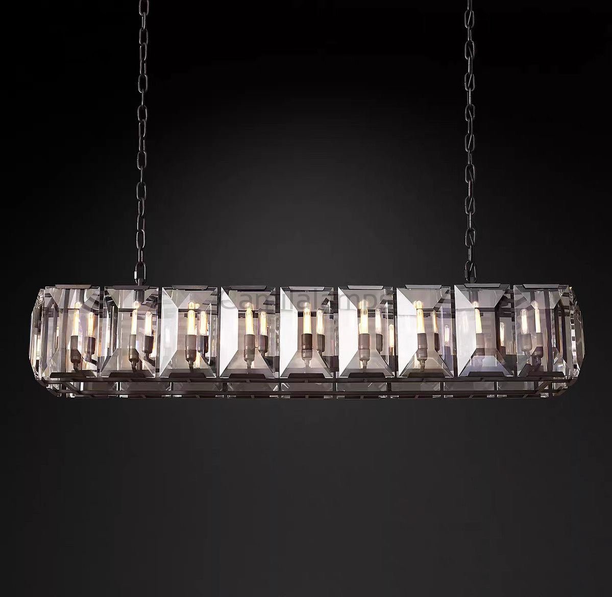 Harlow Multi Crystal Rectangular Chandelier - Camilalamps - Ca02255
