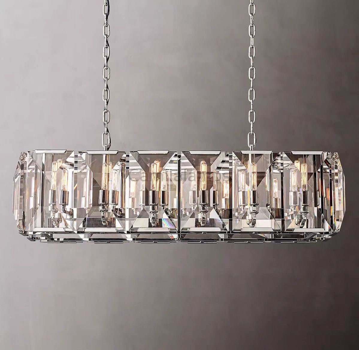 Harlow Multi Crystal Rectangular Chandelier - Camilalamps - CA0223