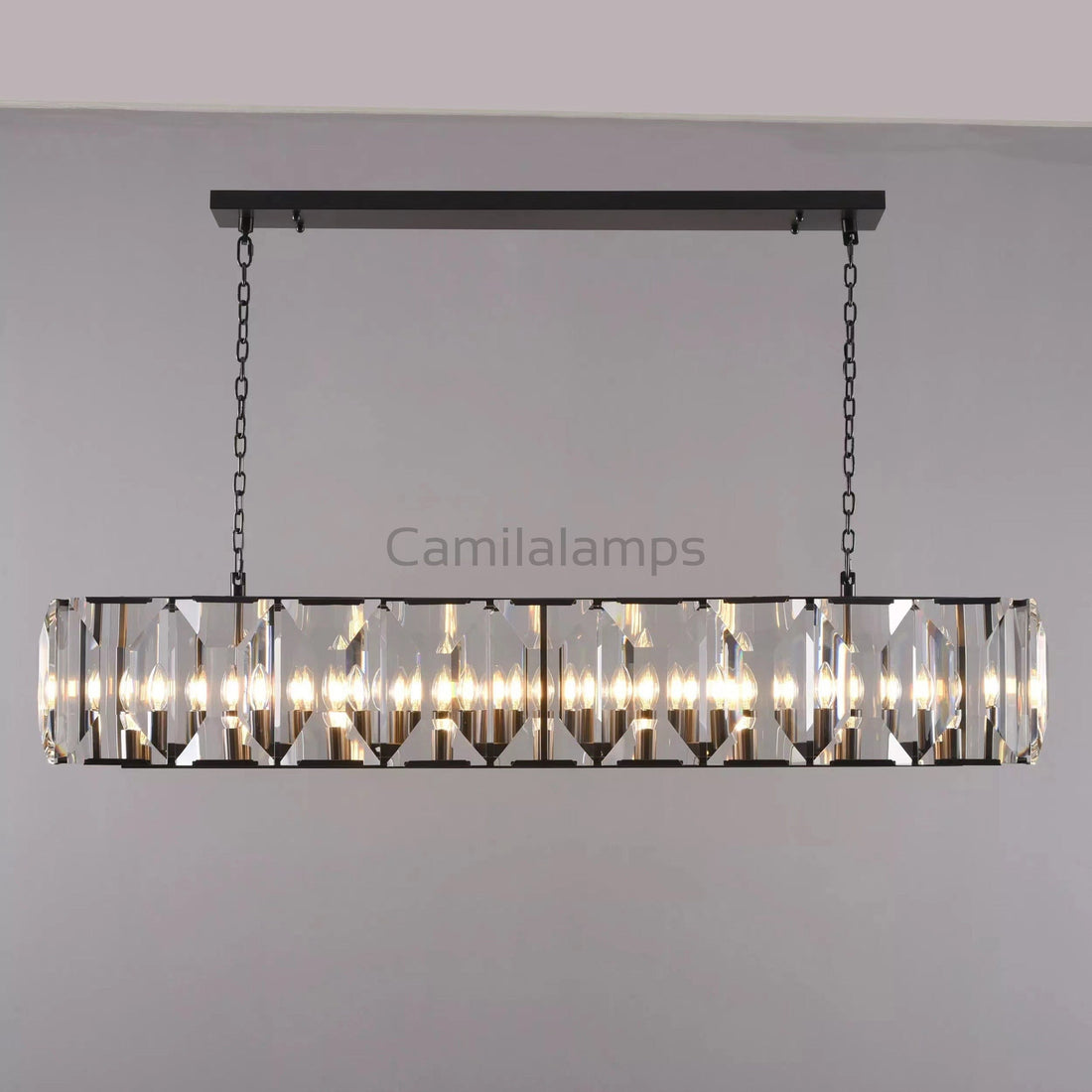 Harlow Multi Crystal Rectangular Chandelier - Camilalamps - Ca0221