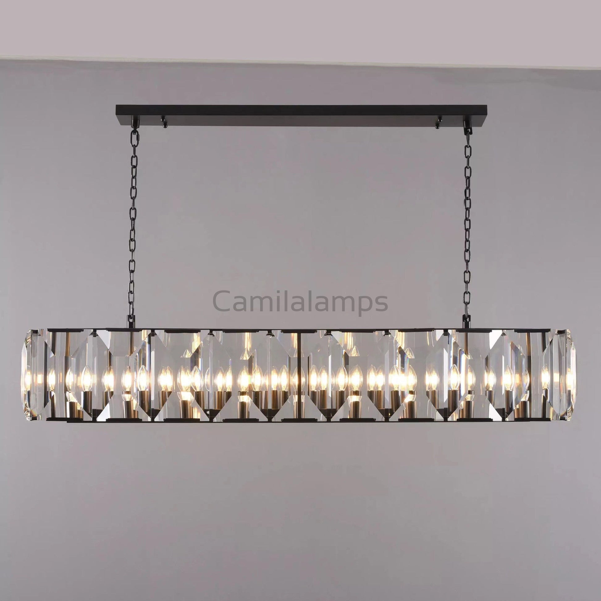 Harlow Multi Crystal Rectangular Chandelier - Camilalamps - Ca0221