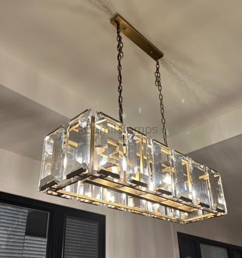 Harlow Multi Crystal Rectangular Chandelier - Camilalamps - Ca0221