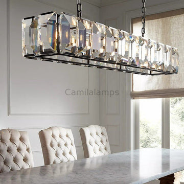 Harlow Multi Crystal Rectangular Chandelier - Camilalamps - Ca0221