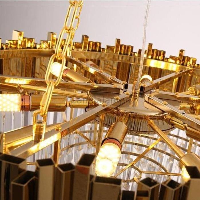 Harper Gold Plated Round Crystal Chandelier - Camilalamps - CAM - HA - 05