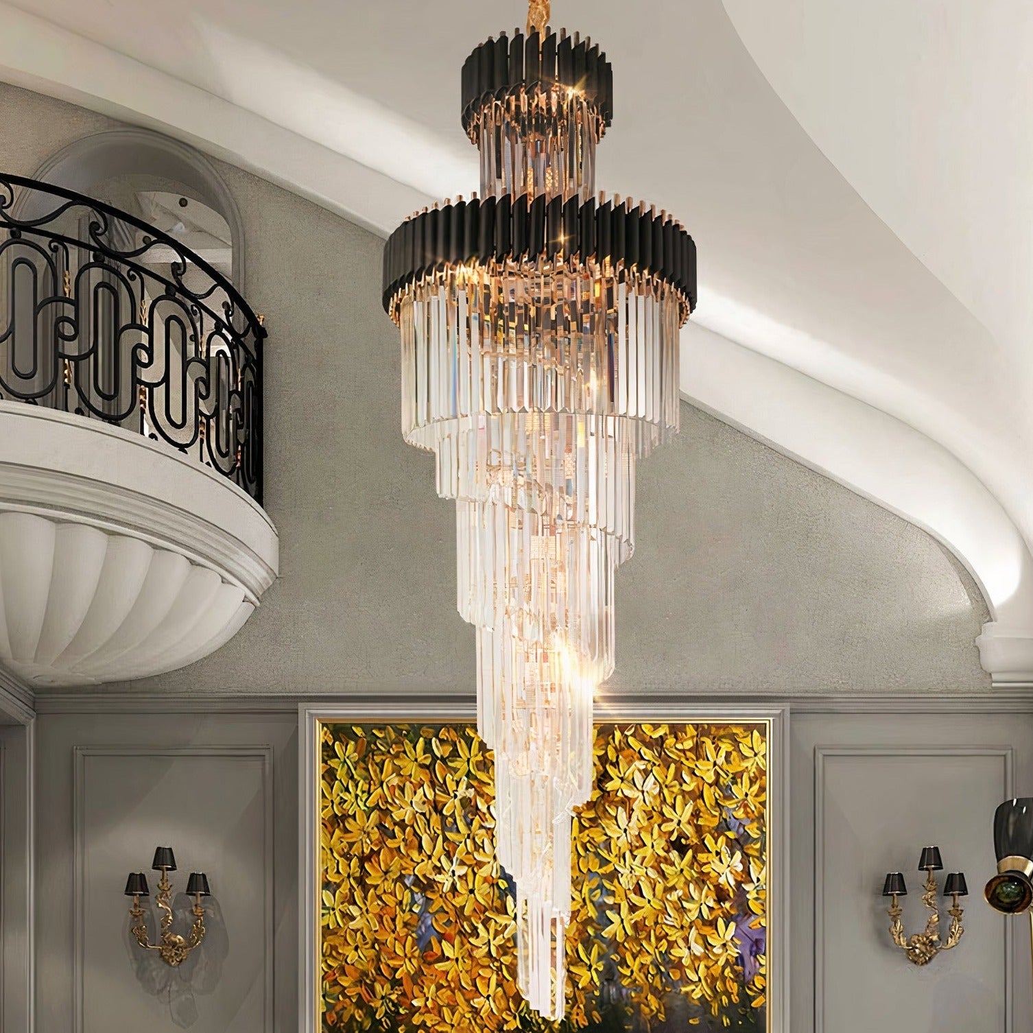 Harper Multiple Tier Crystal Chandelier For Staircase - Camilalamps - CAM1703