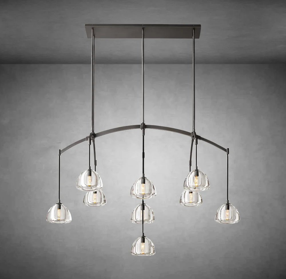 Hemispheae Modern Glass Linear Chandelier 54'' 72'' - Camilalamps - Ca-1DL1227-12