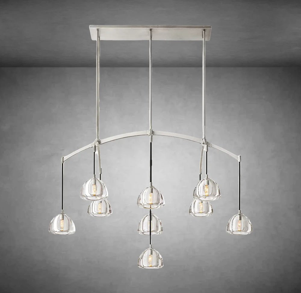 Hemispheae Modern Glass Linear Chandelier 54'' 72'' - Camilalamps - Ca-1DL1227-13