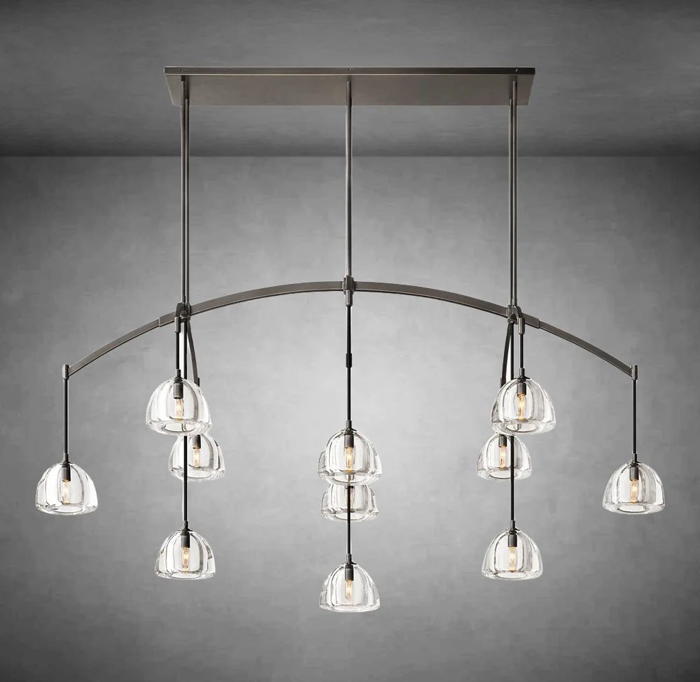 Hemispheae Modern Glass Linear Chandelier 54'' 72'' - Camilalamps - CA - DL1227 - 5