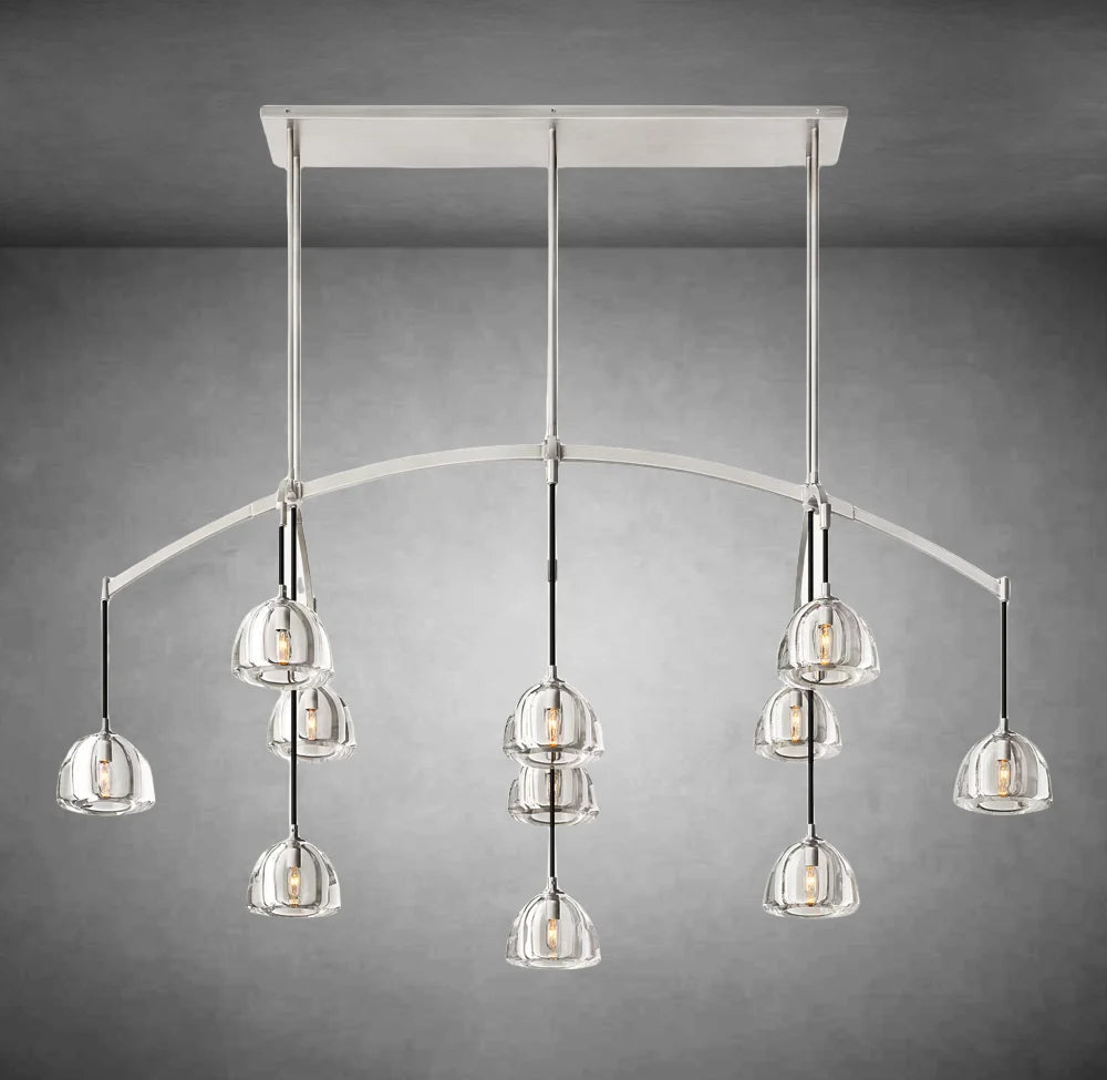 Hemispheae Modern Glass Linear Chandelier 54'' 72'' - Camilalamps - Ca-1DL1227-16