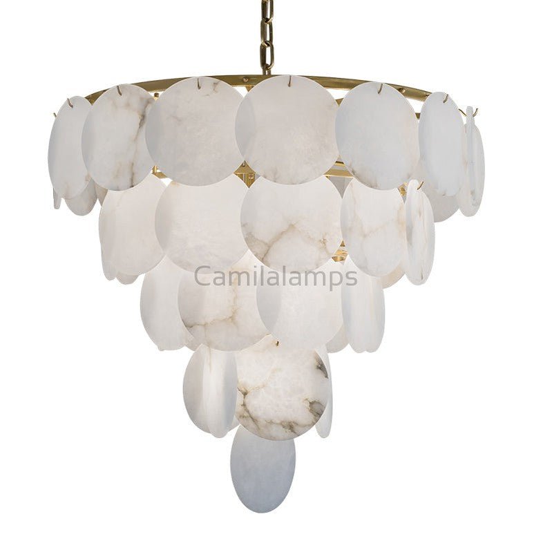 Hestia Alabaster Tiered Round Chandelier - Camilalamps - CAM - HE - 02