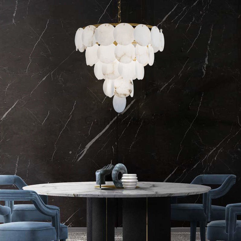 Hestia Alabaster Tiered Round Chandelier - Camilalamps - CAM - HE - 02