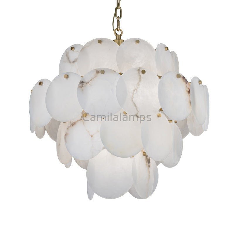 Hestia Modern Round Alabaster Chandelier Light - Camilalamps - CAM - HE - 03