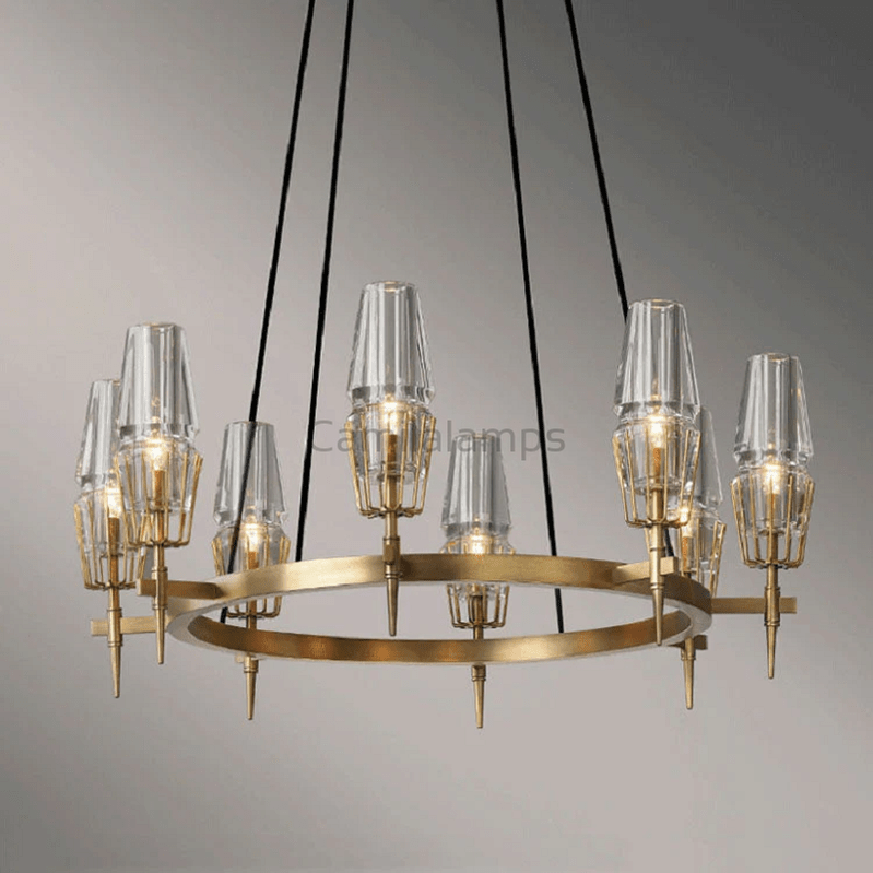 Howar Modern Glass Linear/ Round Chandelier For Dining Room - Camilalamps - CA - 0089