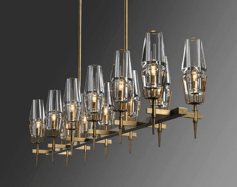 Howar Modern Glass Linear/ Round Chandelier For Dining Room - Camilalamps - CA - 0088