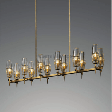Howar Modern Glass Linear/ Round Chandelier For Dining Room - Camilalamps - CA - 0089