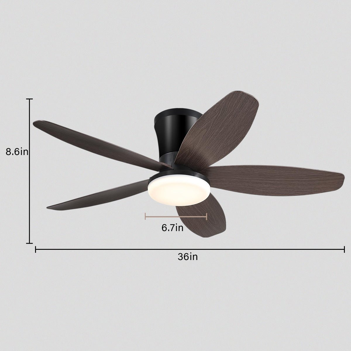 Indoor/Outdoor Recessed Black Ceiling Fan Light - Camilalamps - CA - 36IN - 36CZ
