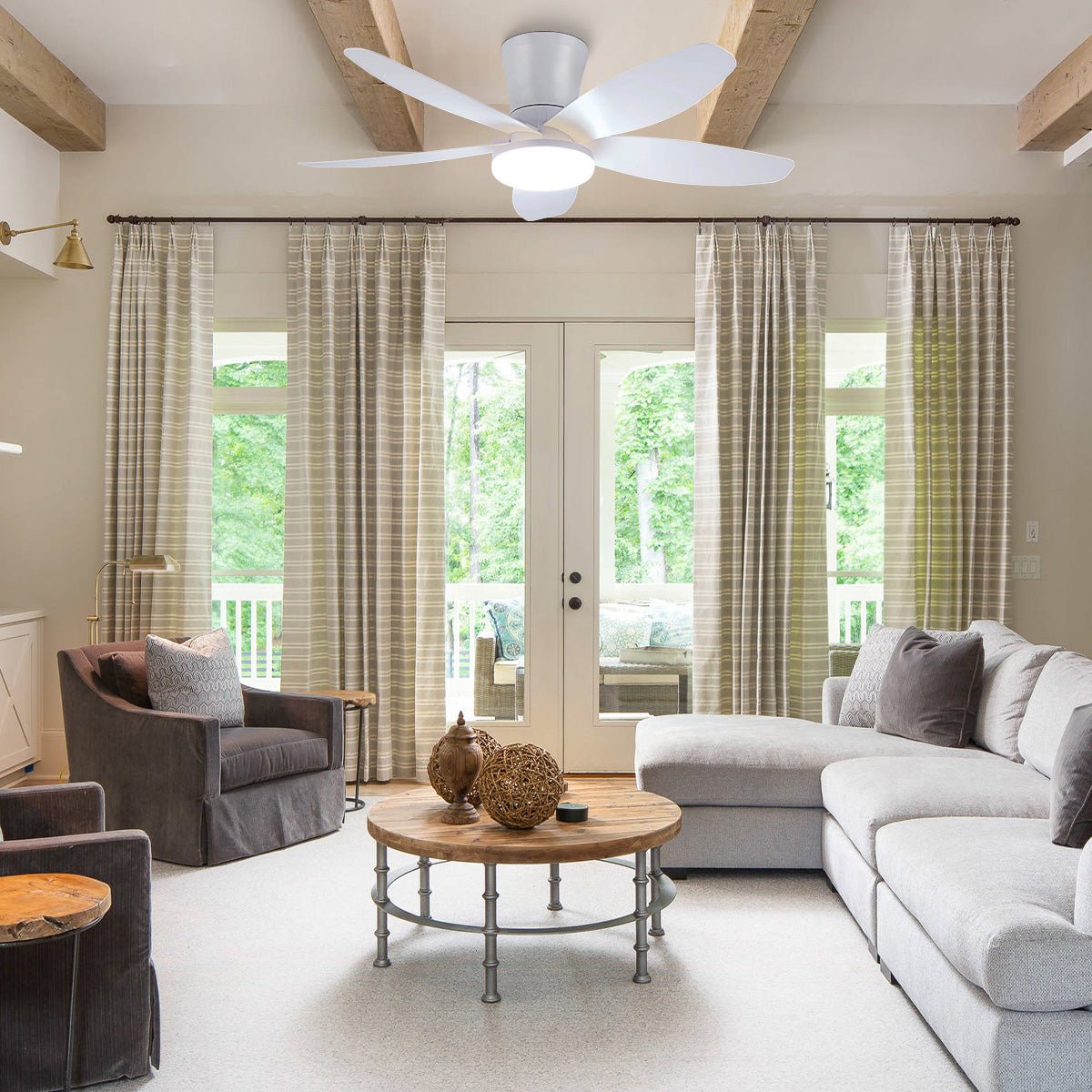 Indoor/Outdoor Recessed Black Ceiling Fan Light - Camilalamps - CA - 36IN - 36CW