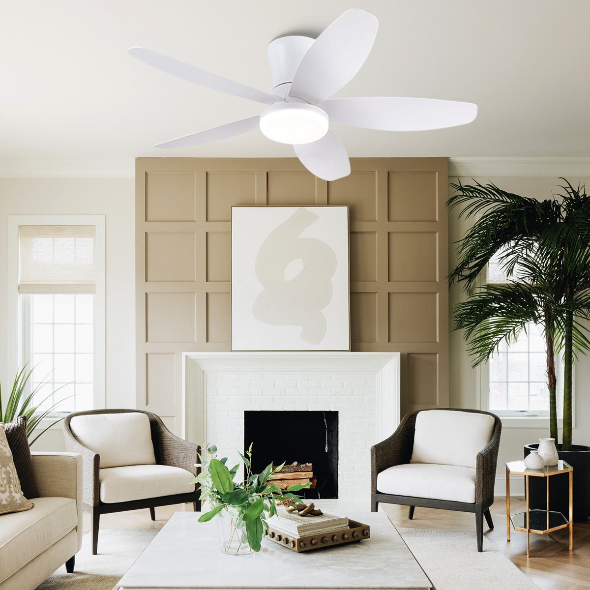 Indoor/Outdoor Recessed Black Ceiling Fan Light - Camilalamps - CA - 36IN - 36CW