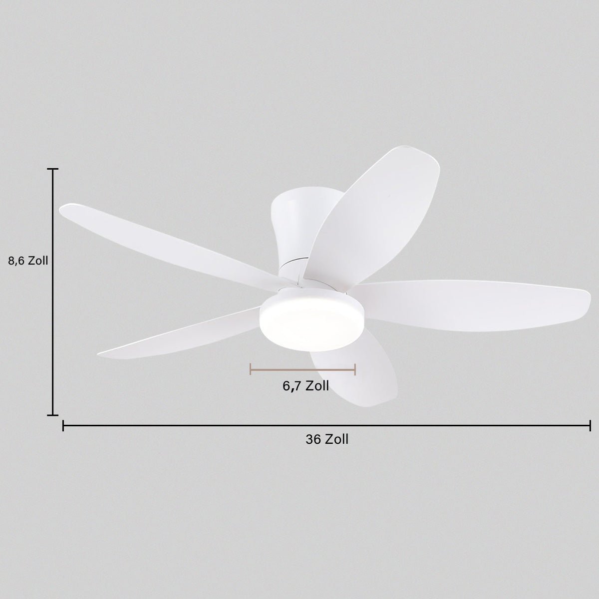 Indoor/Outdoor Recessed Black Ceiling Fan Light - Camilalamps - CA - 36IN - 36CW