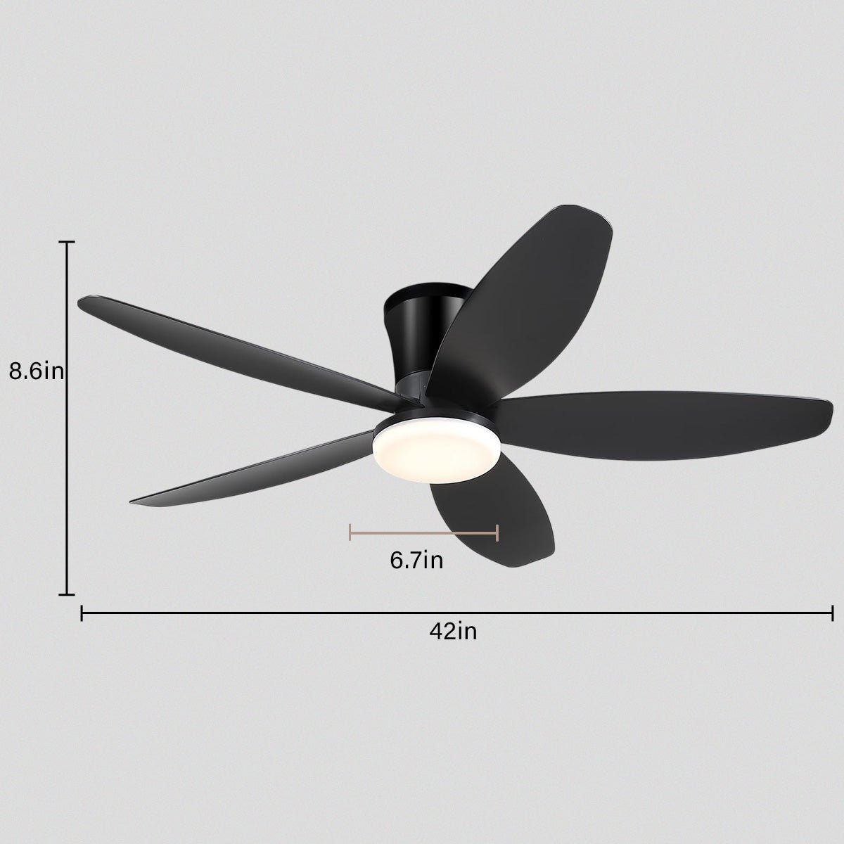 Indoor/Outdoor Recessed Black Ceiling Fan Light - Camilalamps - CA - 42IN - 42CB