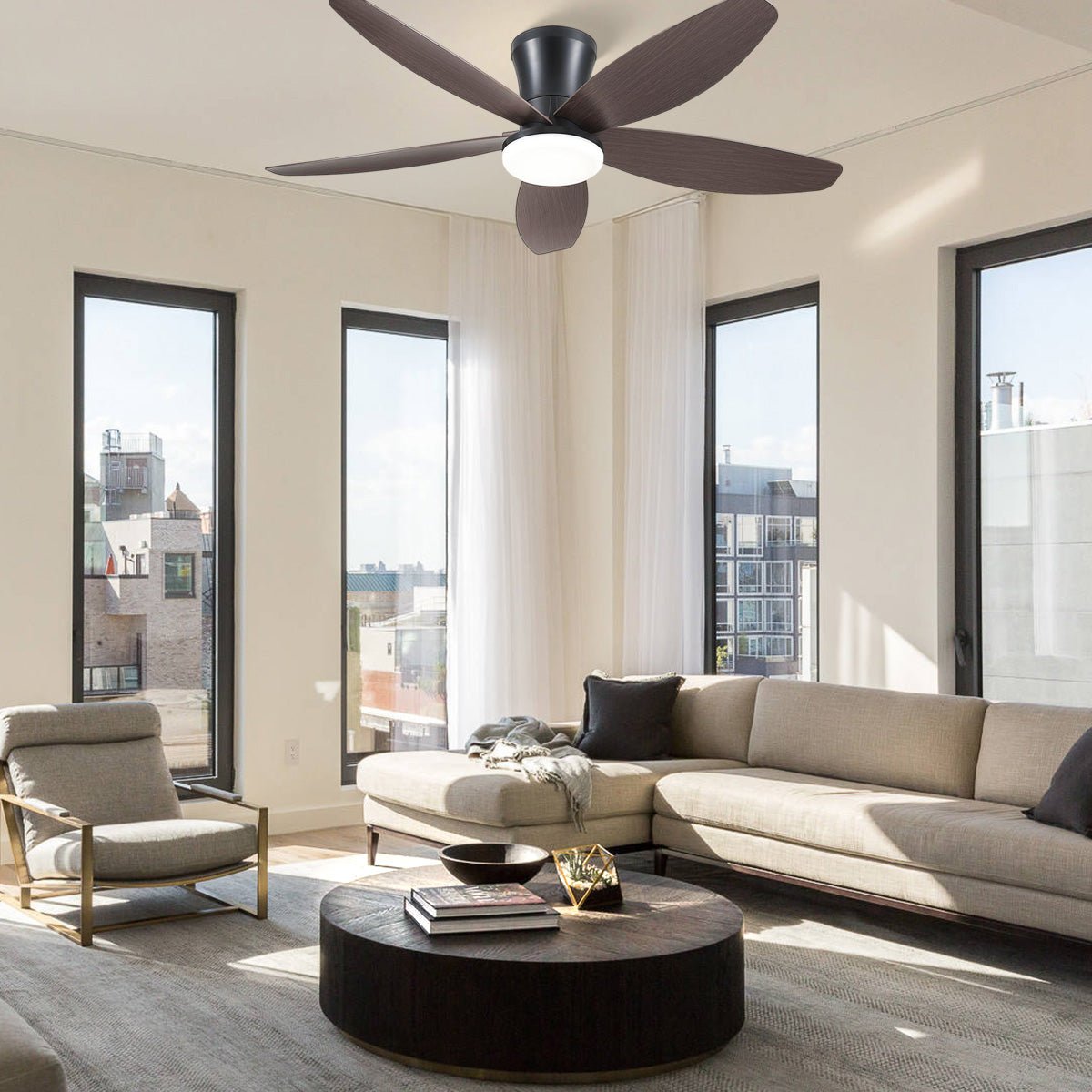 Indoor/Outdoor Recessed Black Ceiling Fan Light - Camilalamps - CA - 42IN - 42CZ