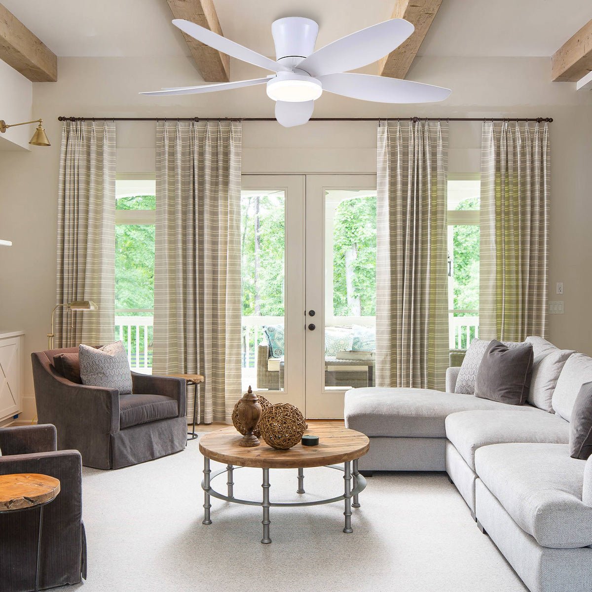 Indoor/Outdoor Recessed Black Ceiling Fan Light - Camilalamps - CA - 42IN - 42CW